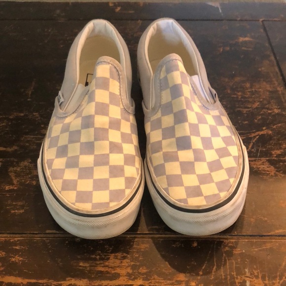 Blue and white slip on checkered vans - Picture 1 of 6